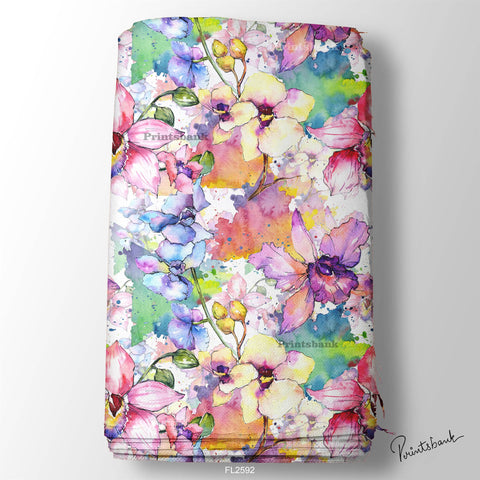 Floral Wholesale Digital Printed Fabric for Dress & Cloth