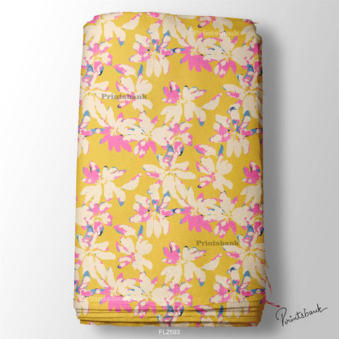 Floral Wholesale Digital Printed Fabric for Dress & Cloth