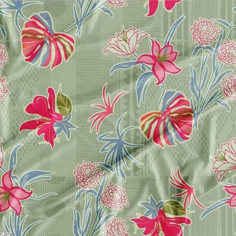 Floral Wholesale Digital Printed Fabric for Dress & Cloth