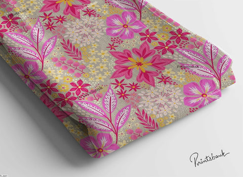 Digital printed semi cotton lilen fabric