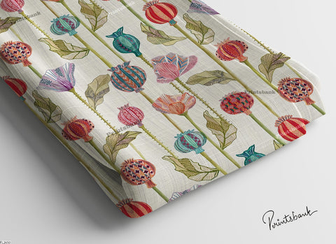 Digital printed semi cotton lilen fabric