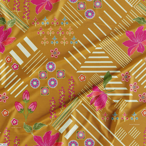 Floral Wholesale Digital Printed Fabric for Dress & Cloth