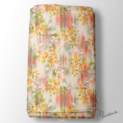 Floral Wholesale Digital Printed Fabric for Dress & Cloth