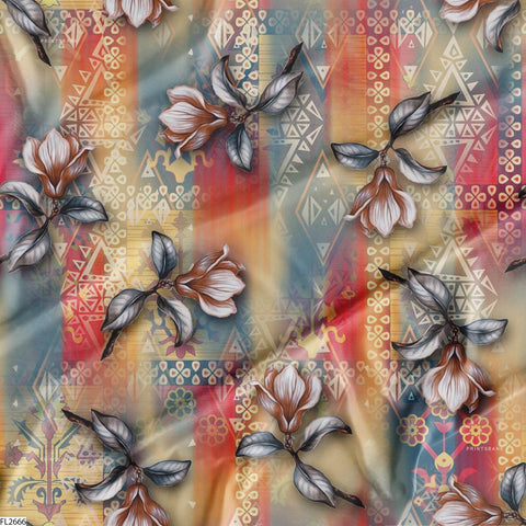 Floral Wholesale Digital Printed Fabric for Dress & Cloth