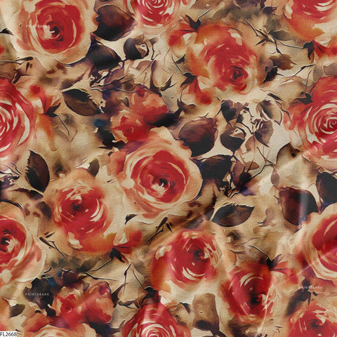 Floral Wholesale Digital Printed Fabric for Dress & Cloth