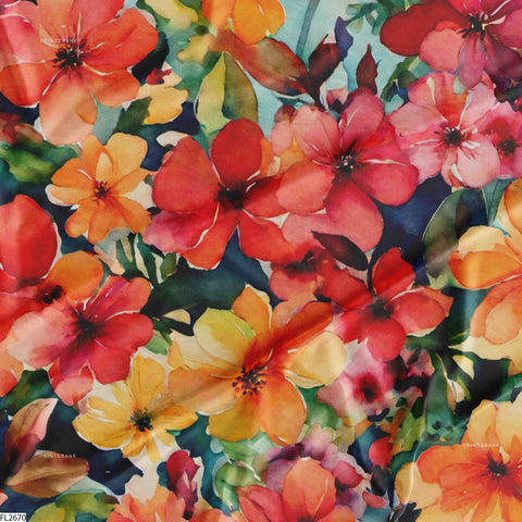 Floral Wholesale Digital Printed Fabric for Dress & Cloth