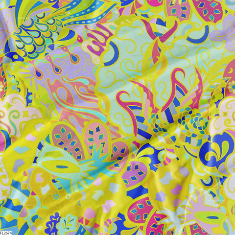 Floral Wholesale Digital Printed Fabric for Dress & Cloth