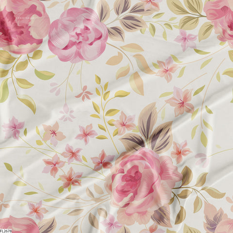 Floral Wholesale Digital Printed Fabric for Dress & Cloth