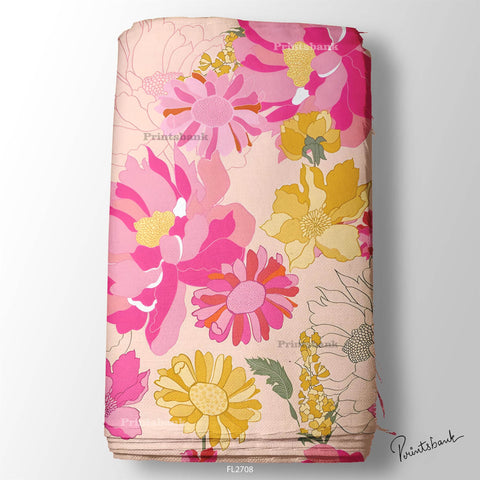 Floral Wholesale Digital Printed Fabric for Dress & Cloth