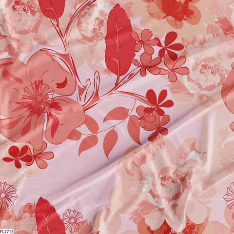 Floral Wholesale Digital Printed Fabric for Dress & Cloth