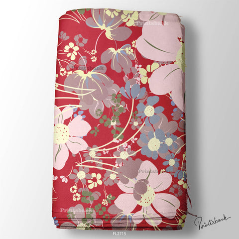 Floral Wholesale Digital Printed Fabric for Dress & Cloth
