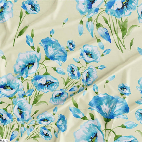 Floral Wholesale Digital Printed Fabric for Dress & Cloth