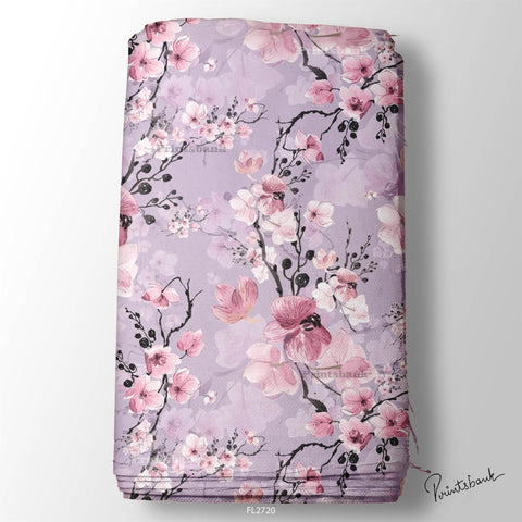 Floral Wholesale Digital Printed Fabric for Dress & Cloth