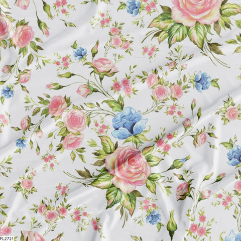 Floral Wholesale Digital Printed Fabric for Dress & Cloth