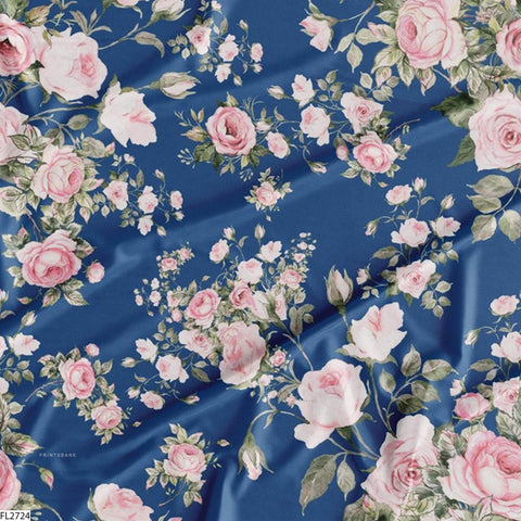 Floral Wholesale Digital Printed Fabric for Dress & Cloth