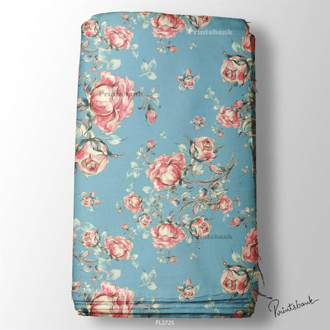 Floral Wholesale Digital Printed Fabric for Dress & Cloth
