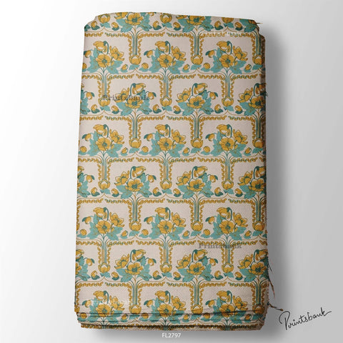Floral Wholesale Digital Printed Fabric for Dress & Cloth