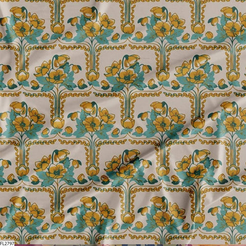 Floral Wholesale Digital Printed Fabric for Dress & Cloth