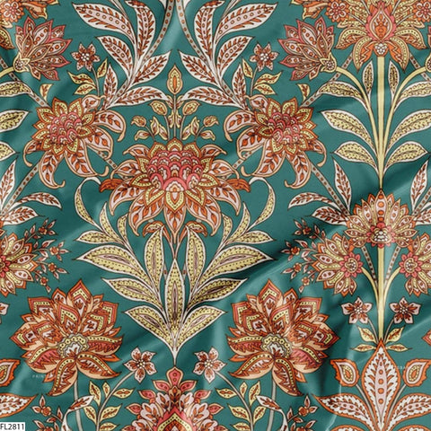 Floral Wholesale Digital Printed Fabric for Dress & Cloth