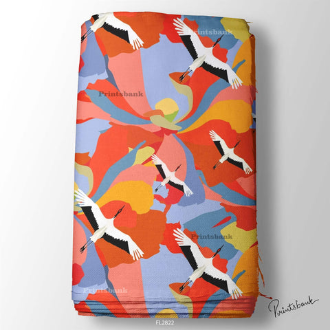 Floral Wholesale Digital Printed Fabric for Dress & Cloth