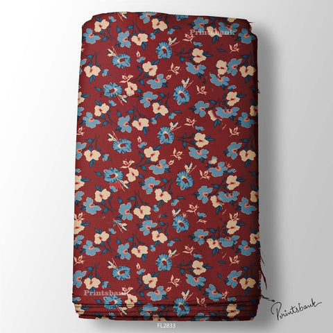 Floral Wholesale Digital Printed Fabric for Dress & Cloth