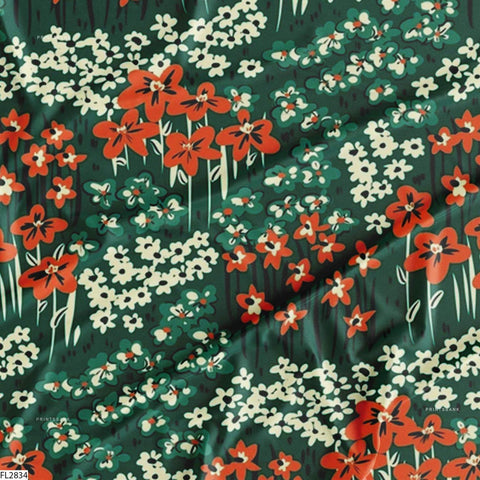 Floral Wholesale Digital Printed Fabric for Dress & Cloth