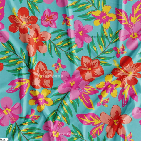 Floral Wholesale Digital Printed Fabric for Dress & Cloth