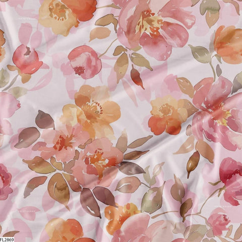 Floral Wholesale Digital Printed Fabric for Dress & Cloth