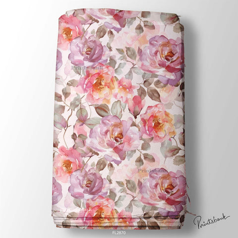 Floral Wholesale Digital Printed Fabric for Dress & Cloth