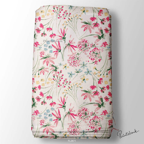 Floral Wholesale Digital Printed Fabric for Dress & Cloth