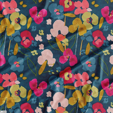 Floral Wholesale Digital Printed Fabric for Dress & Cloth