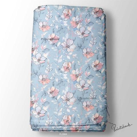 Floral Wholesale Digital Printed Fabric for Dress & Cloth