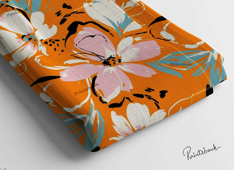 Digital printed semi cotton lilen fabric