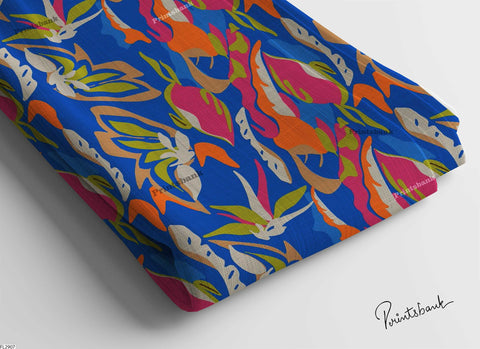 Digital printed semi cotton lilen fabric