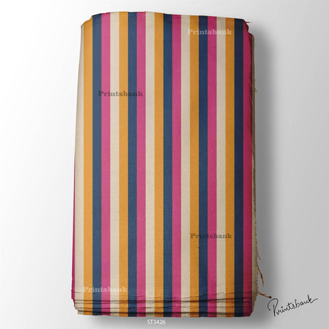Stripes Printed Fabric For Dresses cloths
