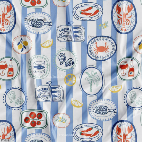 Stripes Printed Fabric For Dresses cloths