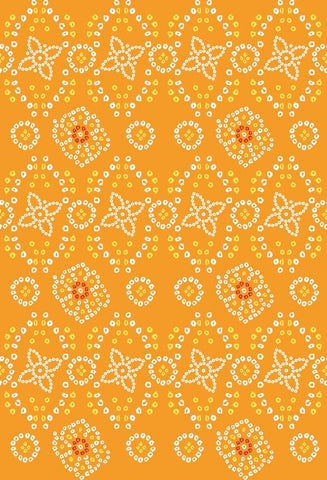 Mustard Yellow Bandhani Digital Printed Fabric Material