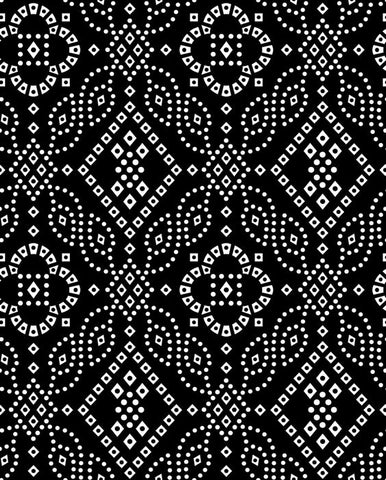 Black White Bandhani Digital Printed Fabric Material