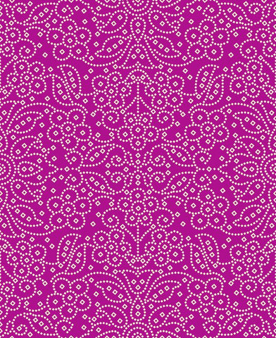 Pink Floral Bandhani Digital Printed Fabric Material
