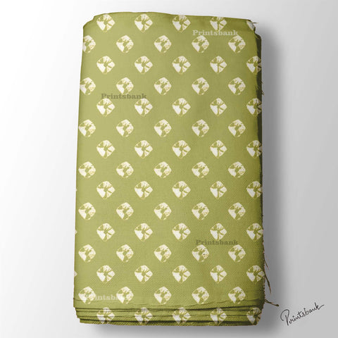 Pista Green Bandhani Digital Printed Fabric Material