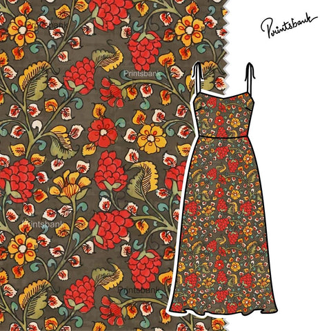 Vintage Kalamkari Print For Dresses