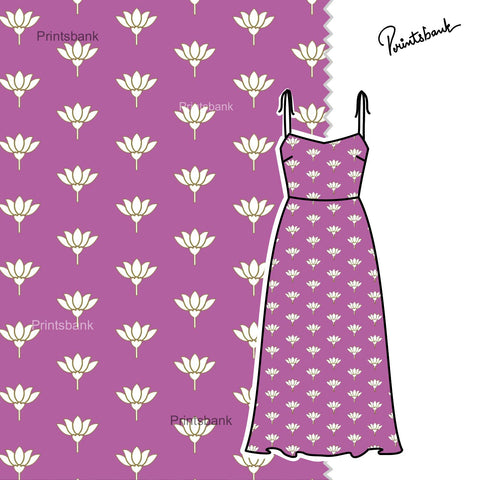 Onion Pink Lotus Floral Fabric