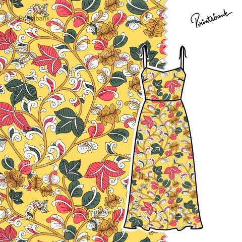 Mustard Yellow Kalamkari Print