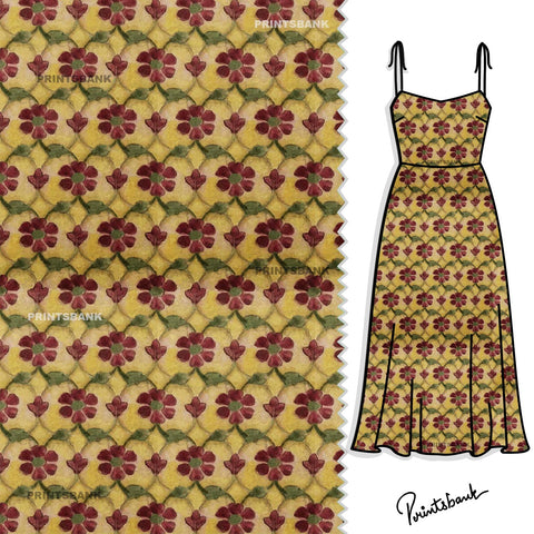 Vintage Look Floral Jaal Print