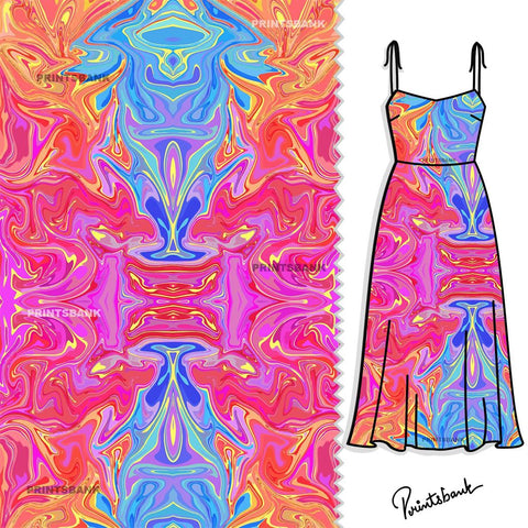 Multi Color Blend Digital Printed Clothing Material