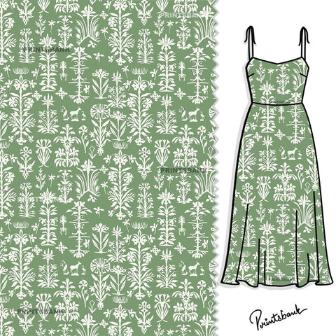 Powder Green Modern Garden Print