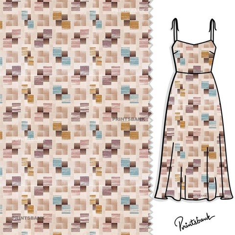 Pastel Pink Abstract Geometrical Pattern For Corset