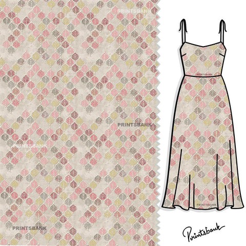Pink Shade Designer Printed Fabric For Modern Dresses