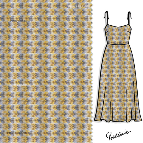 Modern Ikat Printed Fabric Material