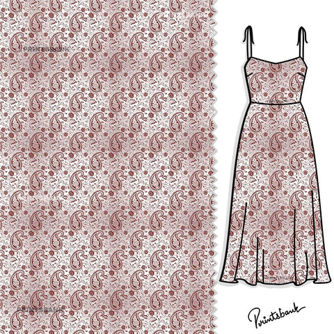 Pastel Paisley Printed Fabric For Different Uses